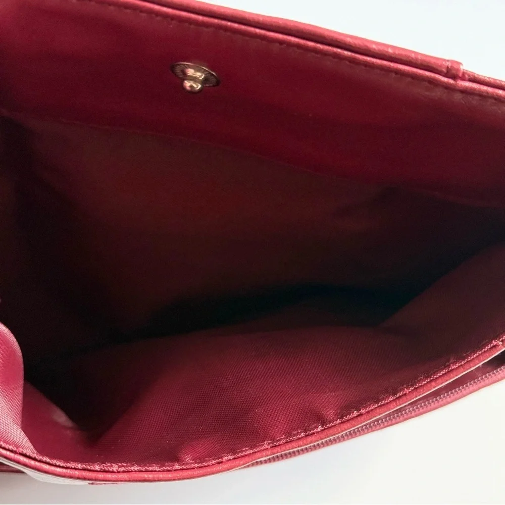 Elegant Red Soft Clutch Wallet Hand Purse